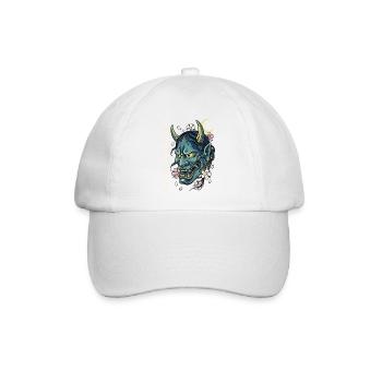 Hannya – Yōkai-Dämon - Baseballkappe - Weiß/Weiß - Vorne