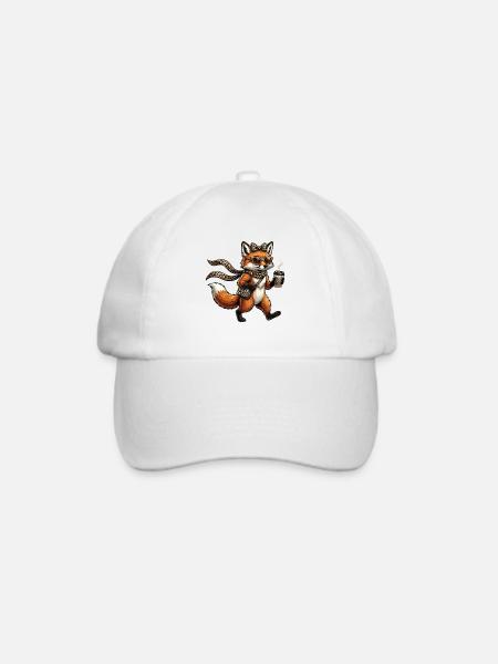 Leopard-Fuchs Kaffee Stil - Baseballkappe - Weiß/Weiß
