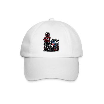 Biker- und Sportbike-Designrennen - Baseballkappe - Weiß/Weiß - Vorne