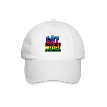 Gay Schlechtsverkehr / Lustiges Wortspiel - Baseballkappe - Weiß/Weiß - Vorne
