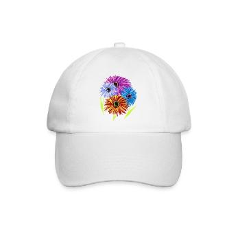 Blumen Sommer Garten Blume Blüten Flora - Baseballkappe - Weiß/Weiß - Vorne
