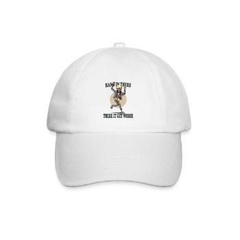 Durchhalten – Lustiges Skelett Humor Shirt - Baseballkappe - Weiß/Weiß - Vorne