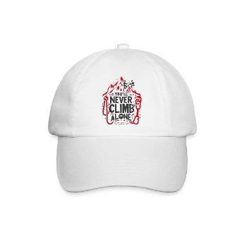 Du wirst niemals allein klettern - Baseballkappe - Weiß/Weiß - Vorne