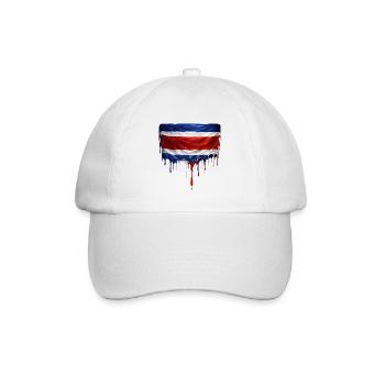 Costa Rica tropfende Flagge - Baseballkappe - Weiß/Weiß - Vorne
