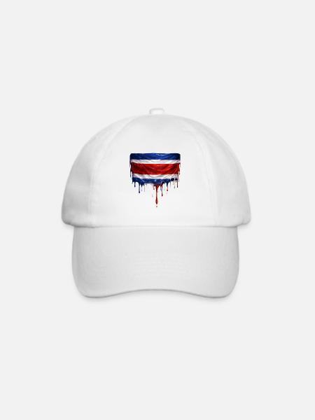 Costa Rica tropfende Flagge - Baseballkappe - Weiß/Weiß