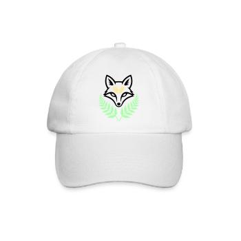 Fuchs Farn Pastell Wald Logo - Baseballkappe - Weiß/Weiß - Vorne