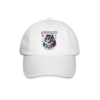 Norwegische Waldkatze Liebe - Baseballkappe - Weiß/Weiß - Vorne
