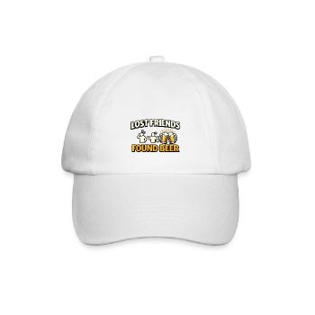 Lost Friends Found Beer - Baseballkappe - Weiß/Weiß - Vorne
