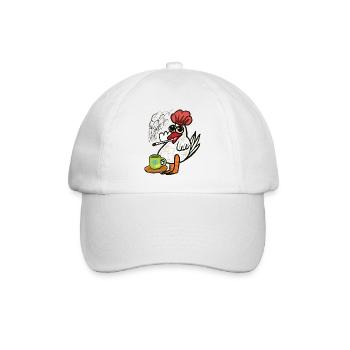 Kaffee Kippen Zigaretten Huhn Pause - Baseballkappe - Weiß/Weiß - Vorne