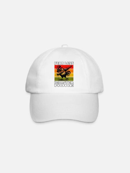 Rooster Hahn - Baseballkappe - Weiß/Weiß