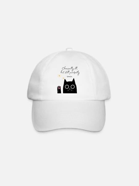 Chronisch ikonische Katze - Baseballkappe - Weiß/Weiß
