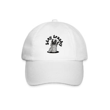 Bleiben Sie Trashig Süßes Stinktier Im Mülleimer - Baseballkappe - Weiß/Weiß - Vorne