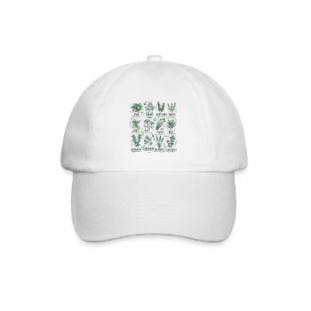 Kräuter Botanik Küche Basilikum Rosmarin - Baseballkappe - Weiß/Weiß - Vorne