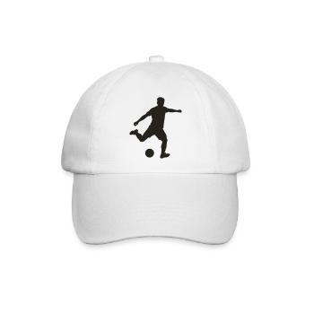 Kicker in Bewegung - Baseballkappe - Weiß/Weiß - Vorne