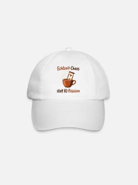 KI-Chaos Kaffee Human Design - Baseballkappe - Weiß/Weiß
