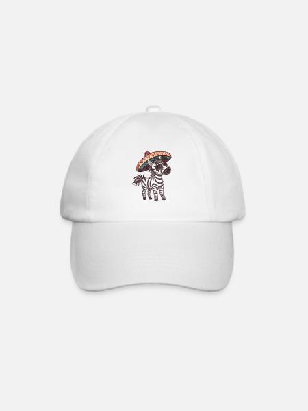 Zebra Comic Lustig Sombrero - Baseballkappe - Weiß/Weiß