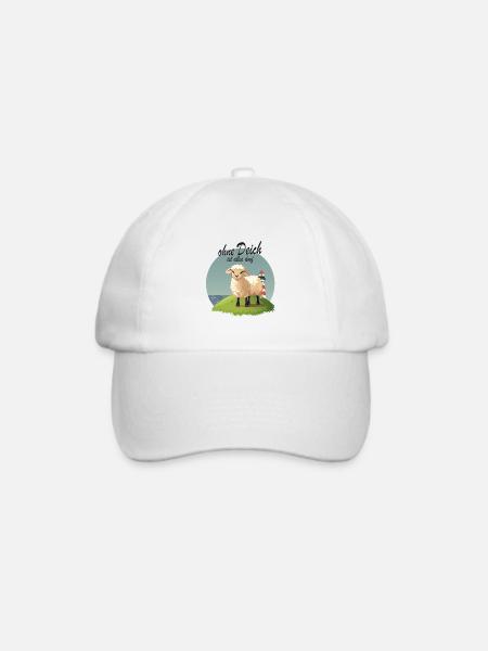 Ohne Deich ist alles doof Nordsee Humor - Baseballkappe - Weiß/Weiß