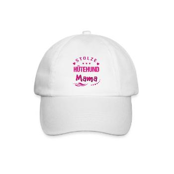 Stolze Hütehund Mama  - Baseballkappe - Weiß/Weiß - Vorne