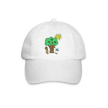 Teddy Apfelbaum Kinder Kind Bär Teddybär - Baseballkappe - Weiß/Weiß - Vorne