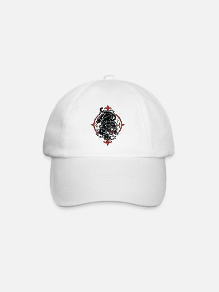 Panthère noire tattoo barbelés agressive - Baseballkappe - Weiß/Weiß