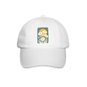 Gänseblümchen im Sonnenkreis - Baseballkappe - Weiß/Weiß - Vorne