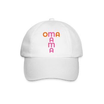 Baby Verkünden - Mama Oma - Baseballkappe - Weiß/Weiß - Vorne