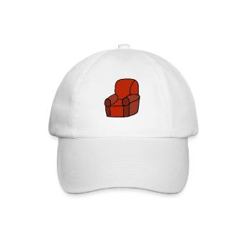 Roter Lounge-Sessel Silhouette - Baseballkappe - Weiß/Weiß - Vorne
