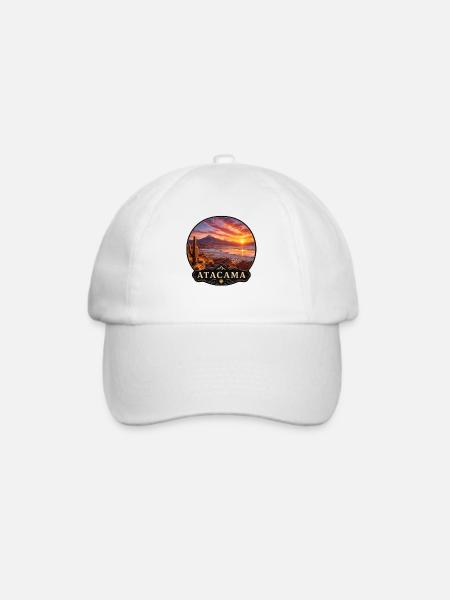 Atacama Wüste Sonnenuntergang Urlaub Camping - Baseballkappe - Weiß/Weiß