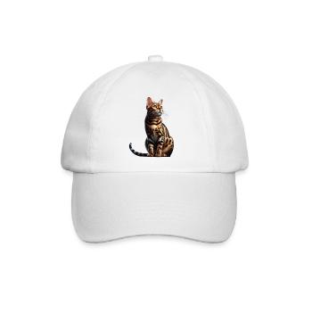 Bengalkatze - Baseballkappe - Weiß/Weiß - Vorne