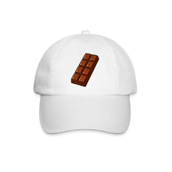 Schokoladen-Tafel Cartoon Retro - Baseballkappe - Weiß/Weiß - Vorne