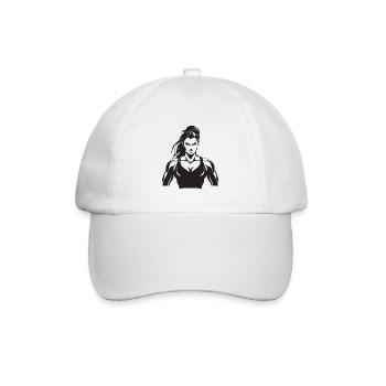 Frau Muskeln - Baseballkappe - Weiß/Weiß - Vorne