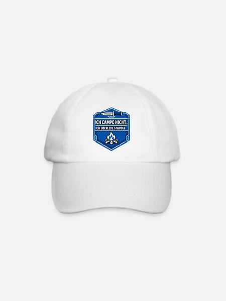 Ich mag halt Camping - Baseballkappe - Weiß/Weiß