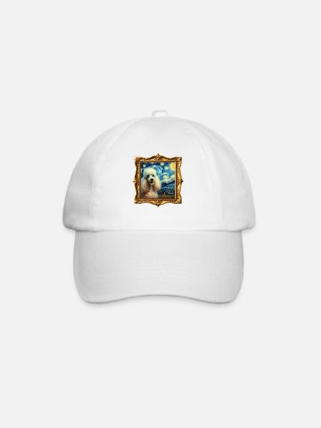 Pudel Starry Night - Baseballkappe - Weiß/Weiß