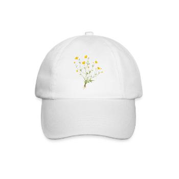 Butterblumen Wildblumen Naturmotiv - Baseballkappe - Weiß/Weiß - Vorne