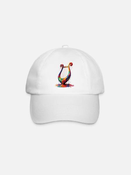 Leier mit tropfender Farbe - Baseballkappe - Weiß/Weiß