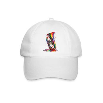 Tuba mit tropfender Farbe - Baseballkappe - Weiß/Weiß - Vorne