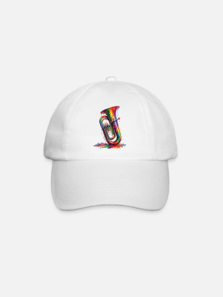 Tuba mit tropfender Farbe - Baseballkappe - Weiß/Weiß