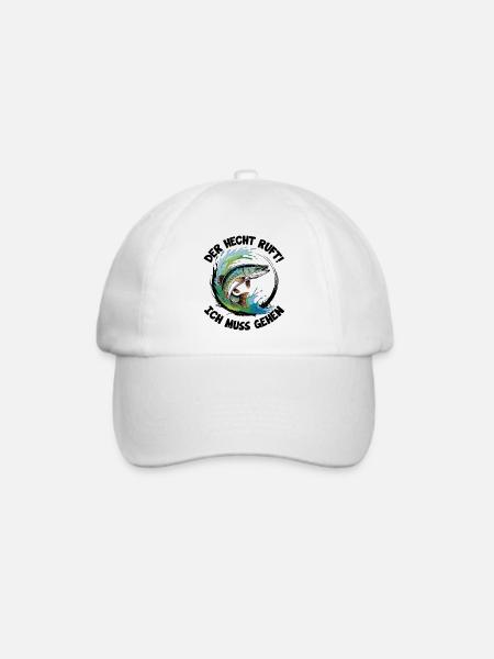 Hecht Angeln - Baseballkappe - Weiß/Weiß