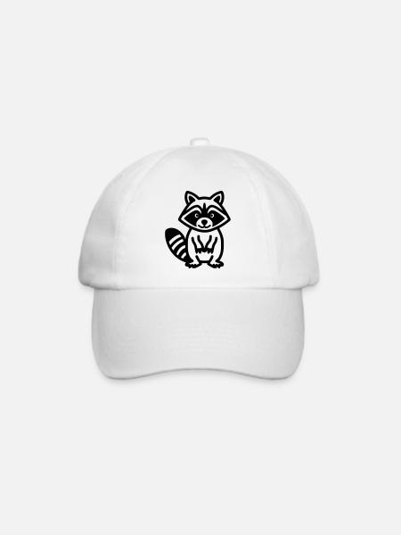 Waschbär - Baseballkappe - Weiß/Weiß