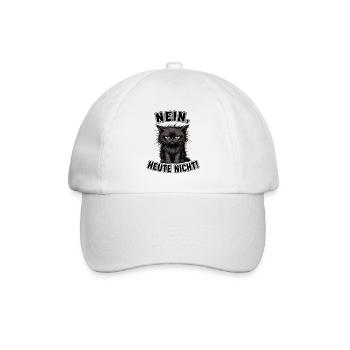 Nein Heute Nacht Katziger Grummel - Baseballkappe - Weiß/Weiß - Vorne