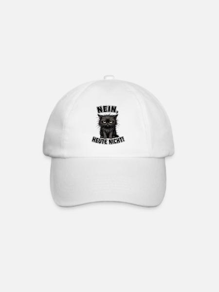 Nein Heute Nacht Katziger Grummel - Baseballkappe - Weiß/Weiß
