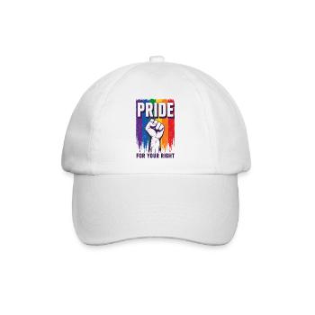 Pride Regenbogen Rechte Statement Shirt - Baseballkappe - Weiß/Weiß - Vorne
