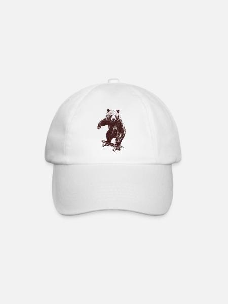 Skating Bär - Baseballkappe - Weiß/Weiß