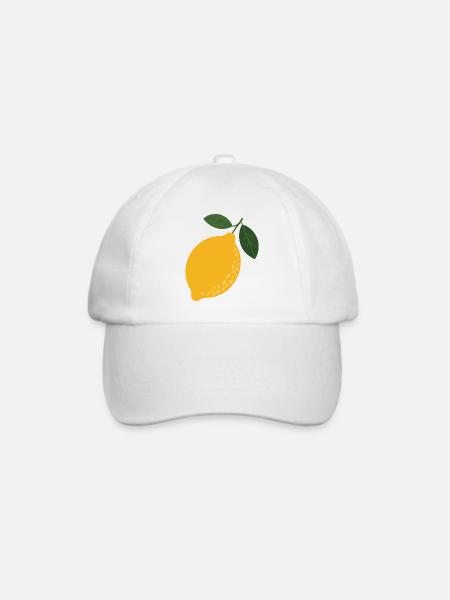 Zesty Zitronenblatt-Illustration - Baseballkappe - Weiß/Weiß