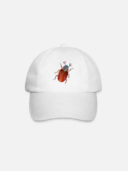 Bunter Maikäfer Retro Stil   - Baseballkappe - Weiß/Weiß