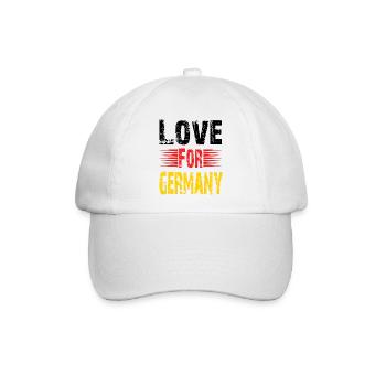 For Germany Grunge Fussball Fan Shirt - Baseballkappe - Weiß/Weiß - Vorne