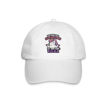 Gelangweiltes Einhorn Spruchmotiv - Baseballkappe - Weiß/Weiß - Vorne