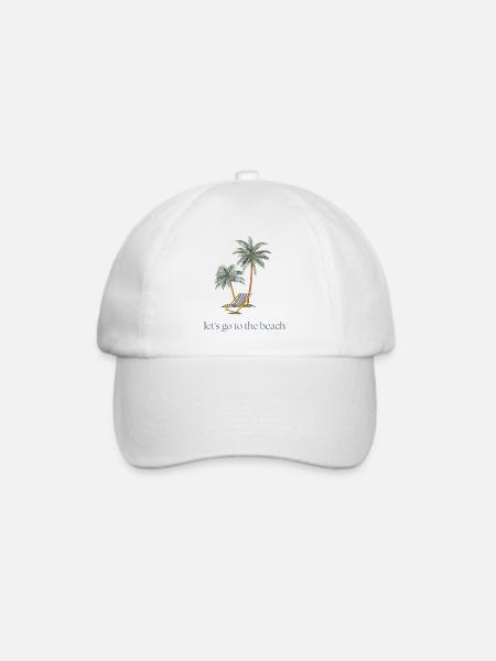 Let's go to the beach - Baseballkappe - Weiß/Weiß