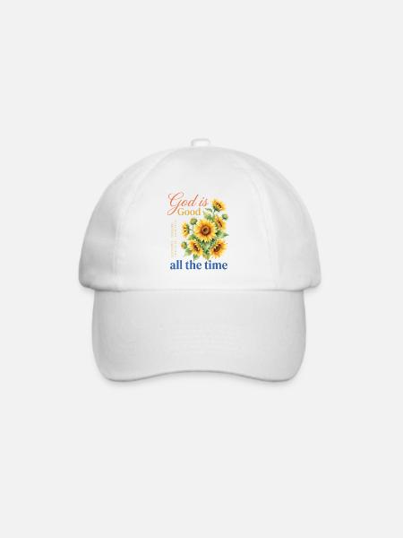 Gott ist immer gut Christliche Sonnenblume - Baseballkappe - Weiß/Weiß