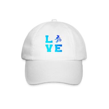 Dirt Jump Geschenkidee für eine Freestyle-Fahrerin - Baseballkappe - Weiß/Weiß - Vorne